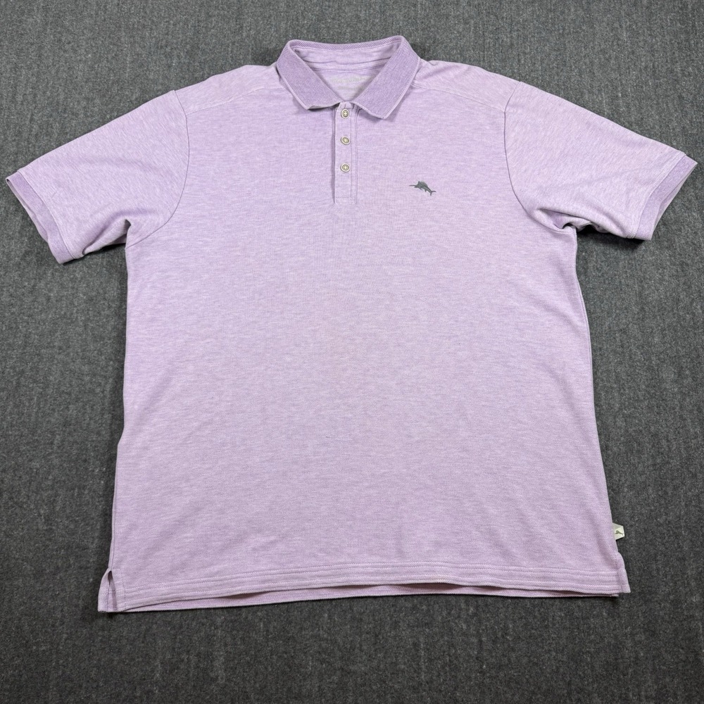 Tommy Bahama IslandZone Men's Large Lavender Supima Cotton Polo Shirt - Picture 4 of 8